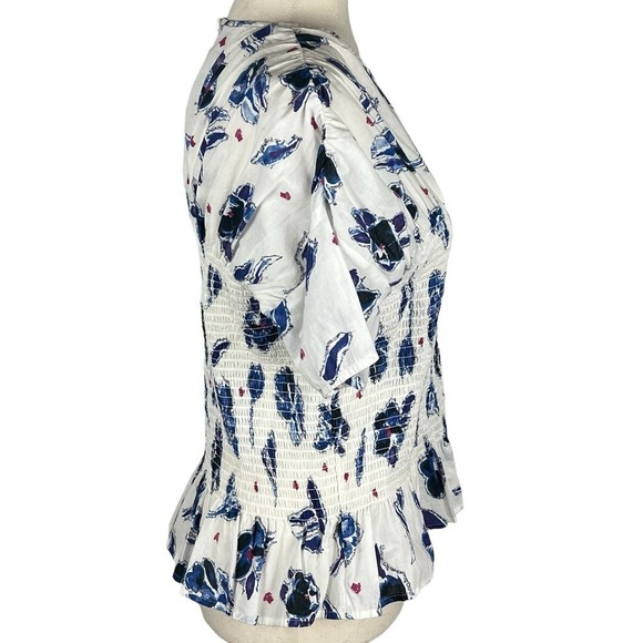 BAUM UND PFERDGARTEN MYNOWA FLORAL SMOCKED ORGANIC COTTON TOP WOMEN'S 40 US XS - Picture 9 of 16